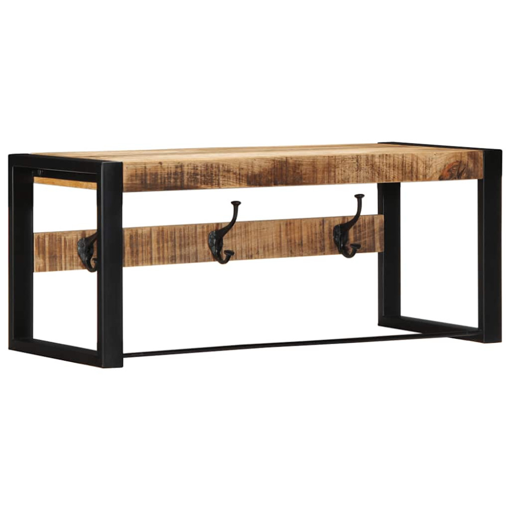 Produktbild för Klädhängare 80x35x35 cm massivt grovt mangoträ