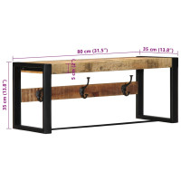 Produktbild för Klädhängare 80x35x35 cm massivt grovt mangoträ