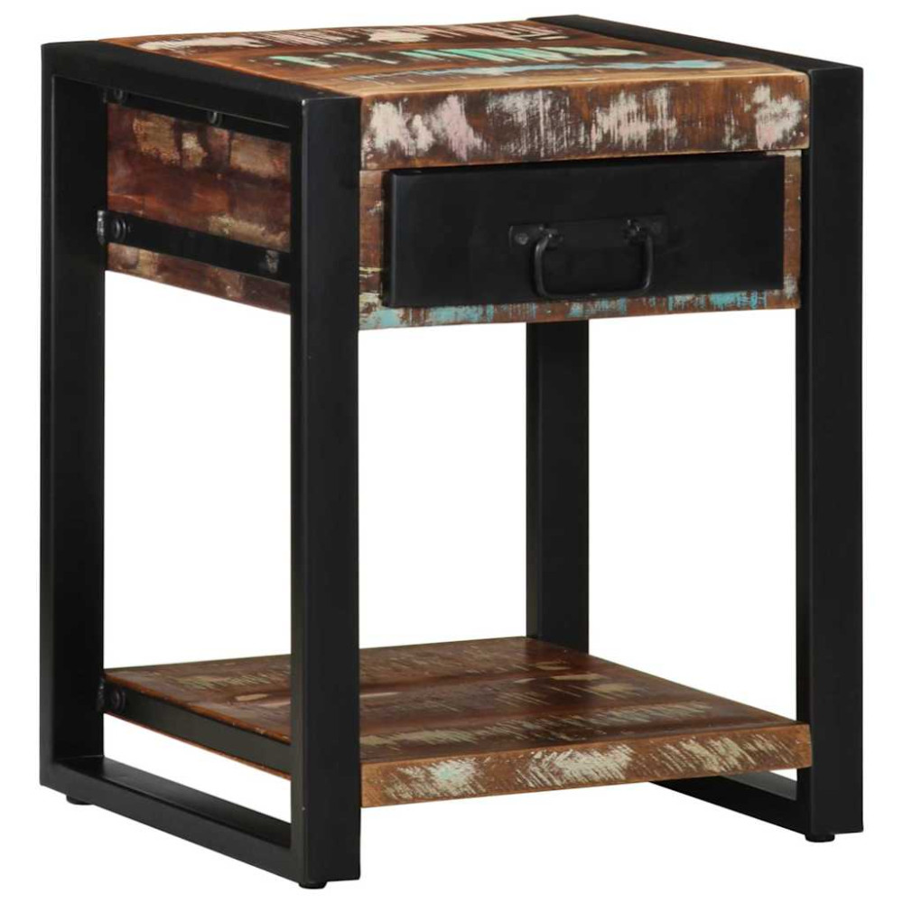 Produktbild för Sidobord flerfärgat 40x40x50 cm massivt trä återvunnet