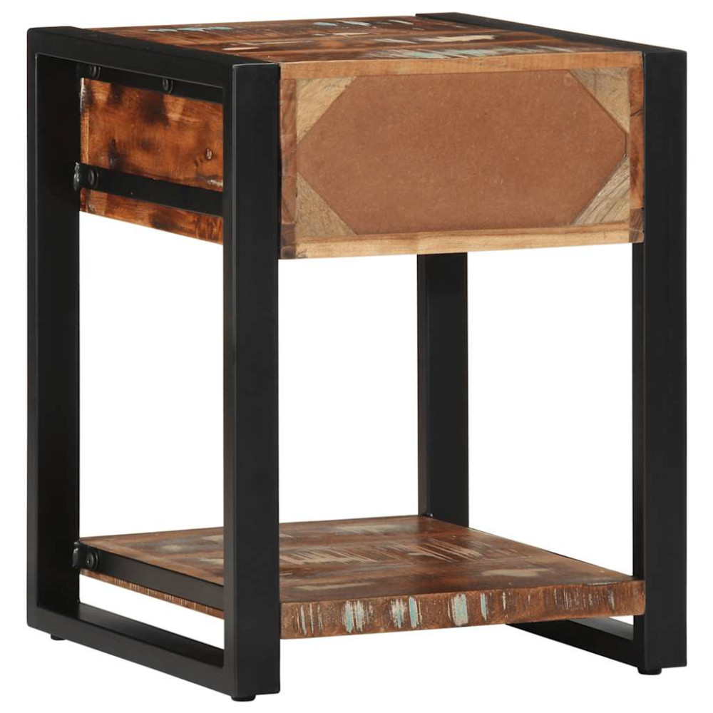 Produktbild för Sidobord flerfärgat 40x40x50 cm massivt trä återvunnet