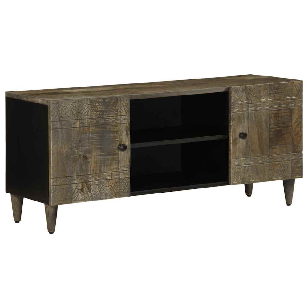 Produktbild för TV-bänk ljusgrå 105x33,5x46 cm mango i massivt trä