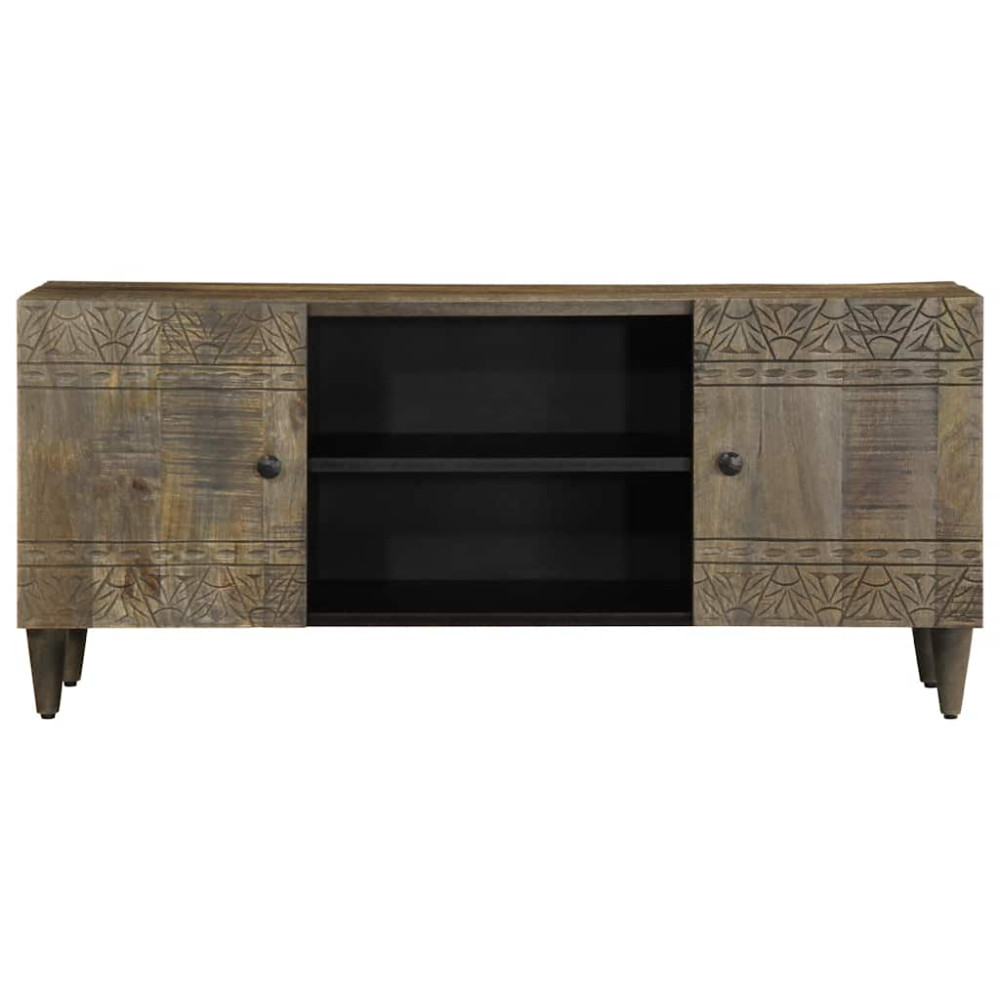 Produktbild för TV-bänk ljusgrå 105x33,5x46 cm mango i massivt trä