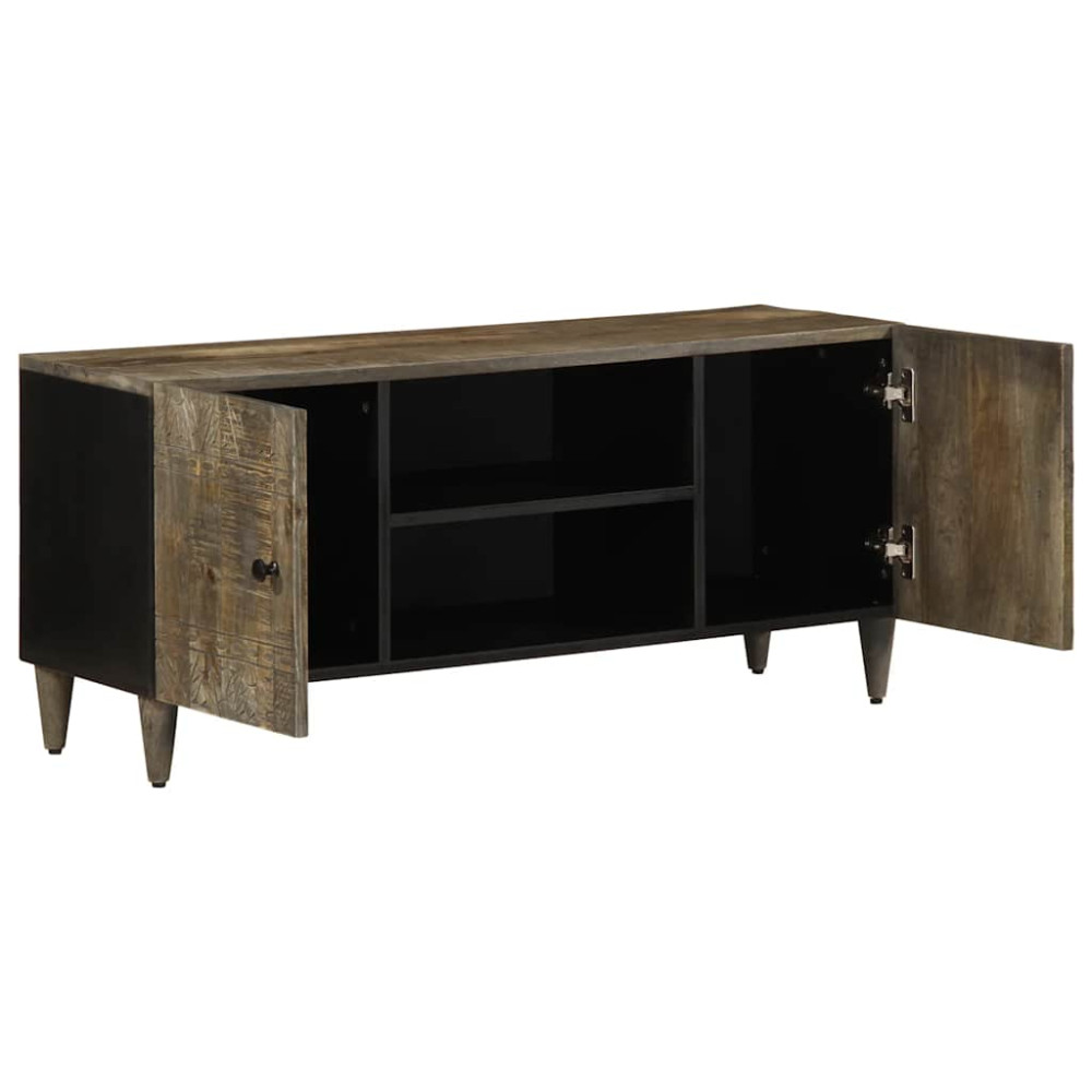 Produktbild för TV-bänk ljusgrå 105x33,5x46 cm mango i massivt trä