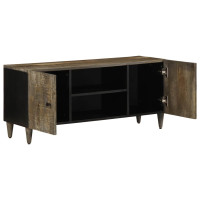 Produktbild för TV-bänk ljusgrå 105x33,5x46 cm mango i massivt trä