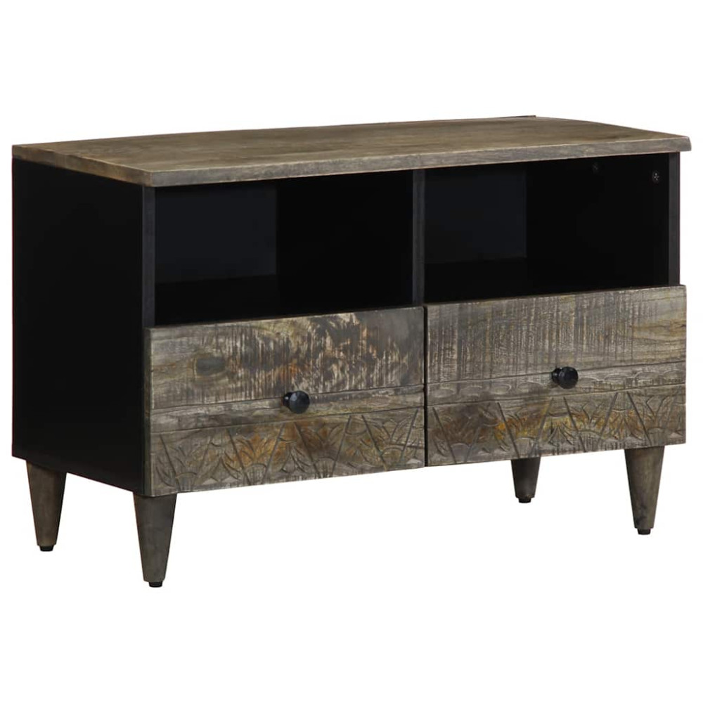 Produktbild för TV-bänk ljusgrå 70x33,5x46 cm mango i massivt trä