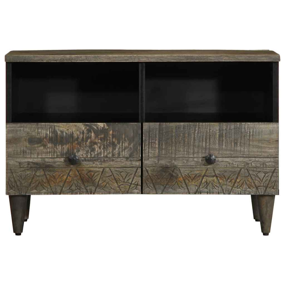 Produktbild för TV-bänk ljusgrå 70x33,5x46 cm mango i massivt trä