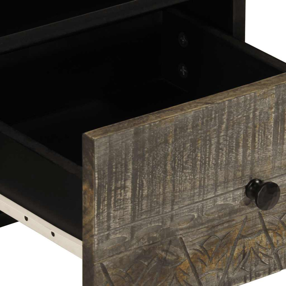 Produktbild för TV-bänk ljusgrå 70x33,5x46 cm mango i massivt trä