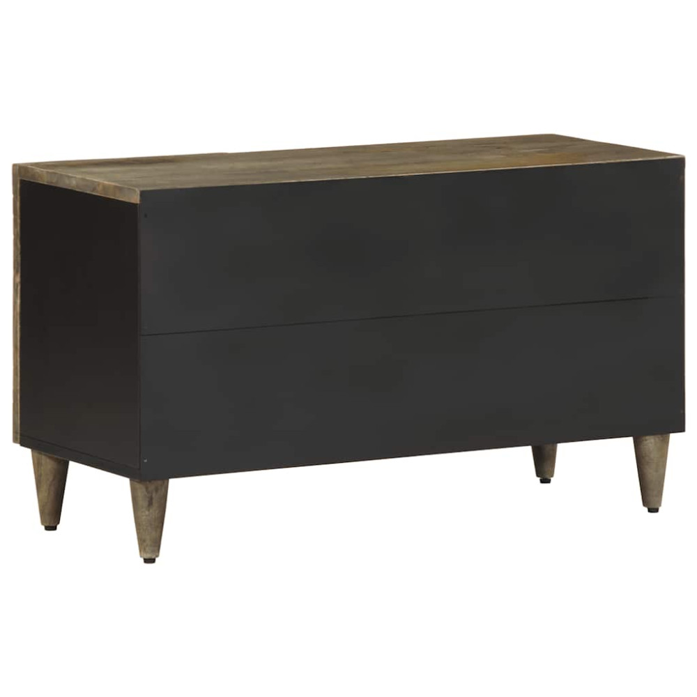Produktbild för TV-bänk ljusgrå 80x31,5x46 cm massivt trä mango