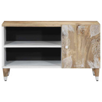 Produktbild för Tv-bänk 80x31,5x46 cm massivt mangoträ