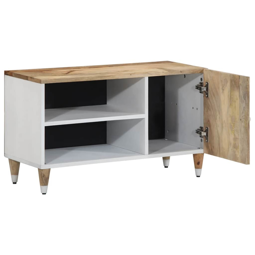 Produktbild för Tv-bänk 80x31,5x46 cm massivt mangoträ
