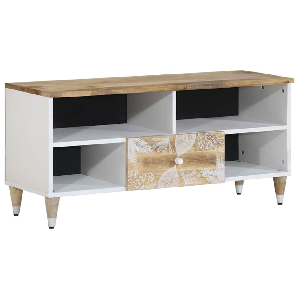 Produktbild för TV-bänk 100x33,5x46 cm mango i massivt trä