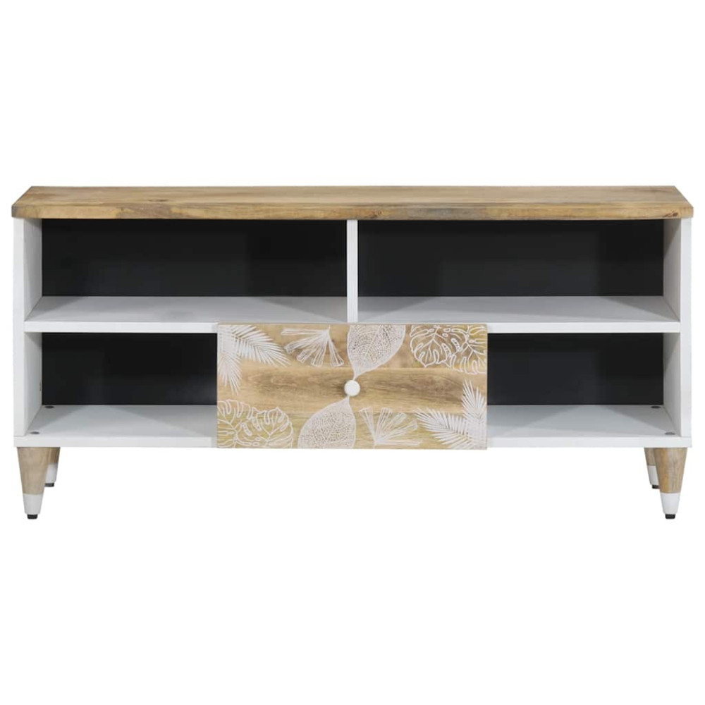 Produktbild för TV-bänk 100x33,5x46 cm mango i massivt trä