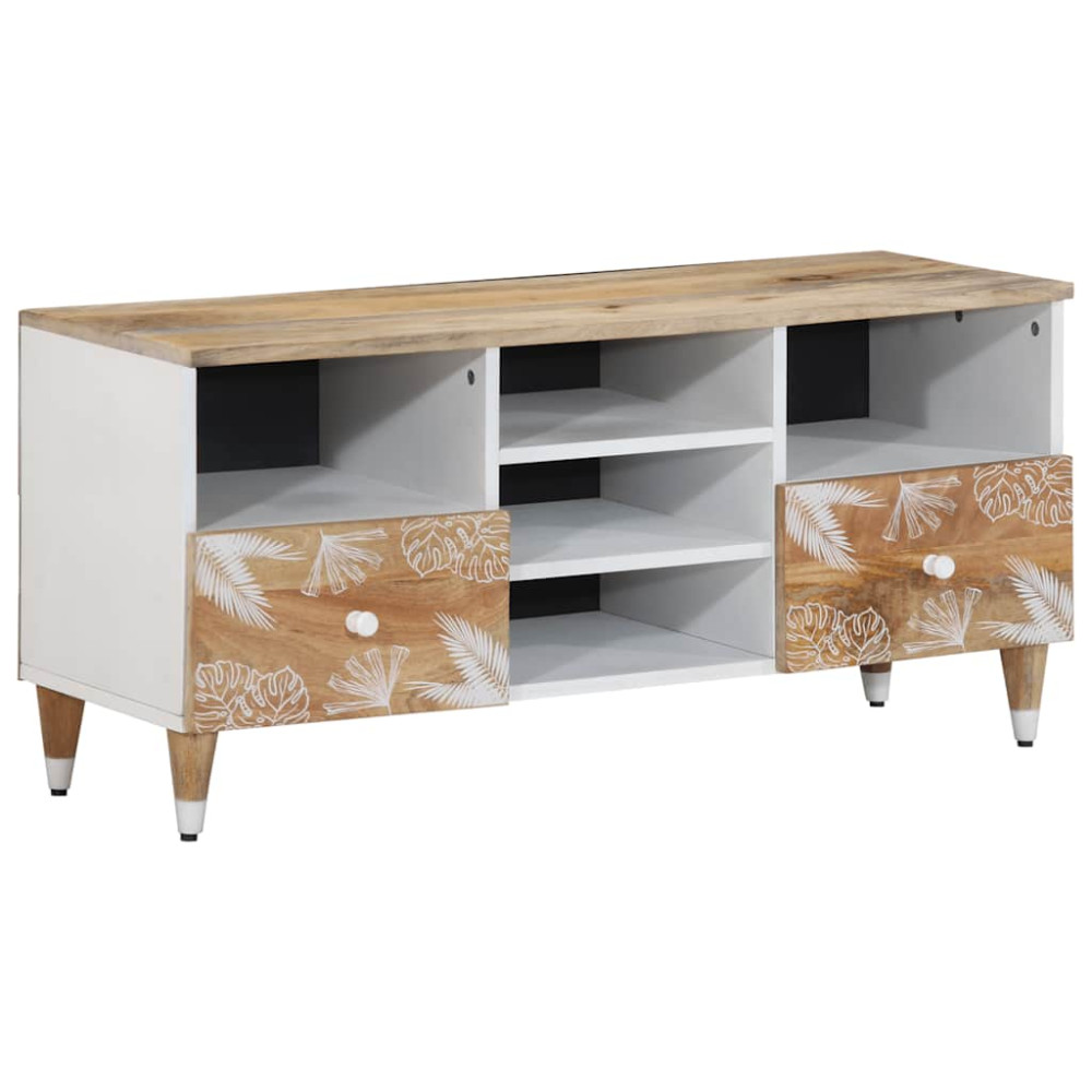 Produktbild för TV-bänk 100x33,5x46 cm mango i massivt trä