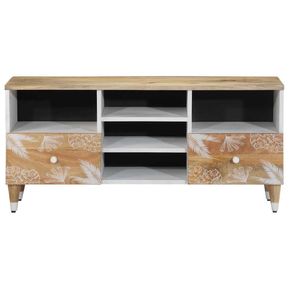 Produktbild för TV-bänk 100x33,5x46 cm mango i massivt trä