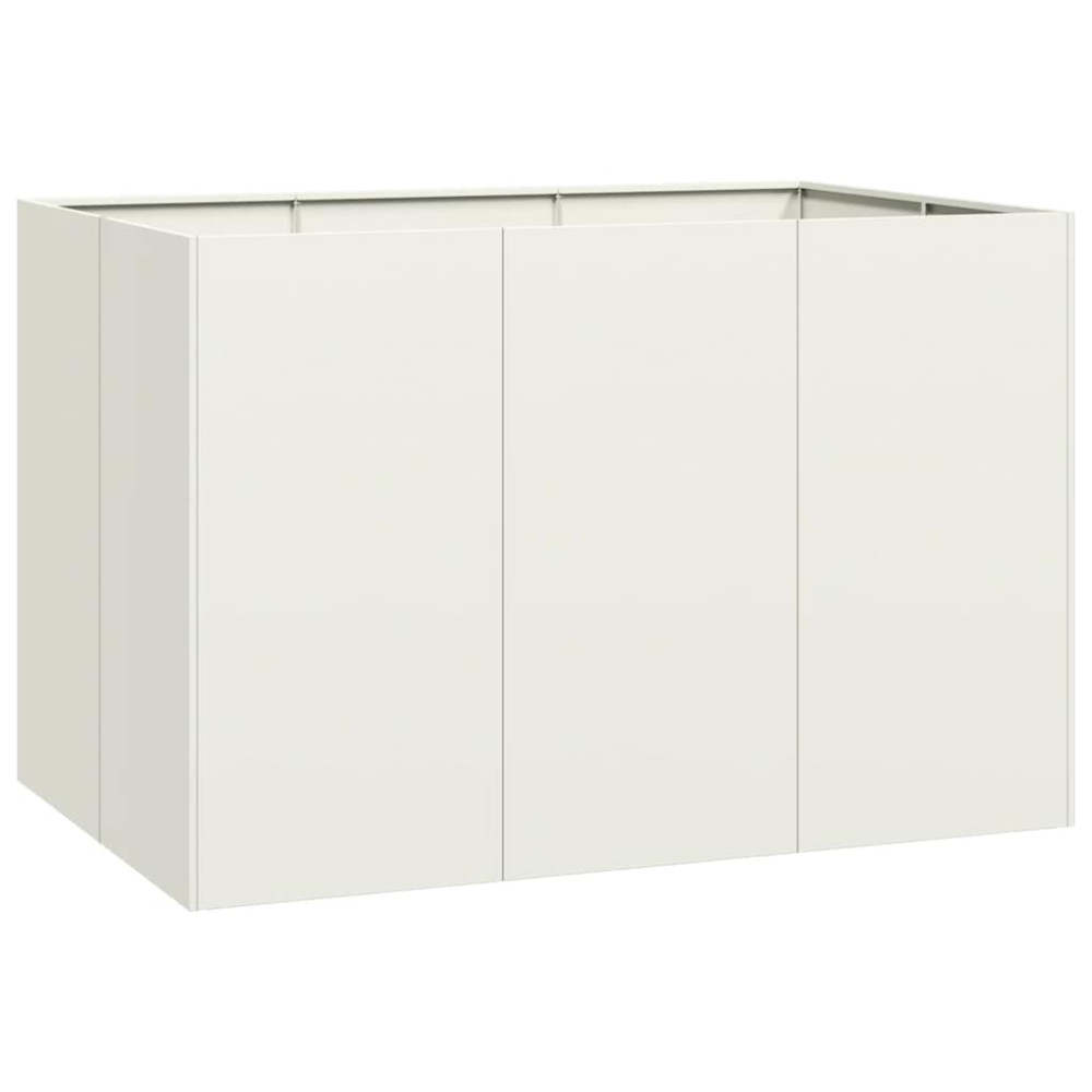 Produktbild för Planteringskärl vit 120x80x80 cm stål