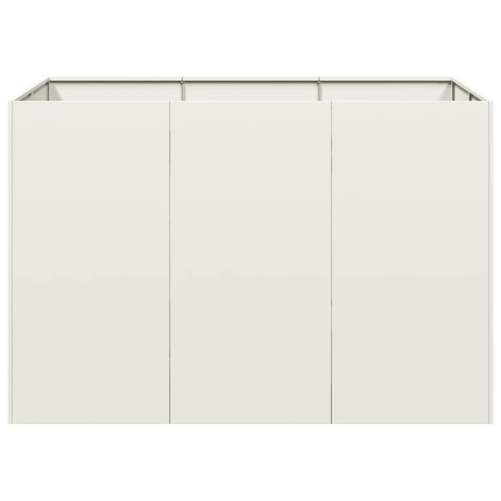 Produktbild för Planteringskärl vit 120x80x80 cm stål