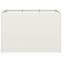 Produktbild för Planteringskärl vit 120x80x80 cm stål