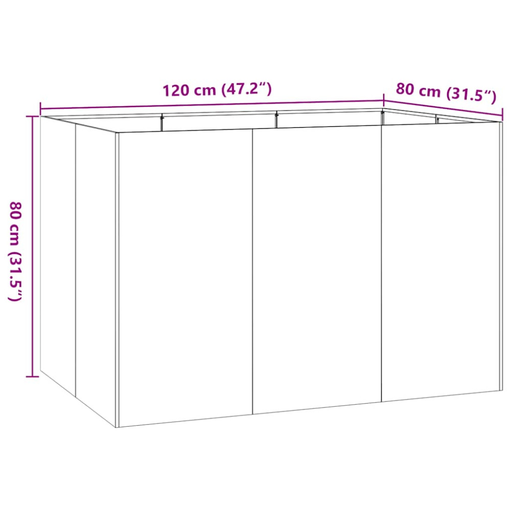 Produktbild för Planteringskärl vit 120x80x80 cm stål