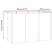 Produktbild för Planteringskärl vit 120x80x80 cm stål