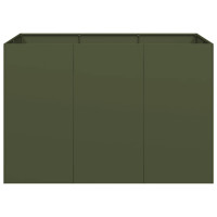 Produktbild för Planteringskärl olivgrön 120x80x80 cm stål