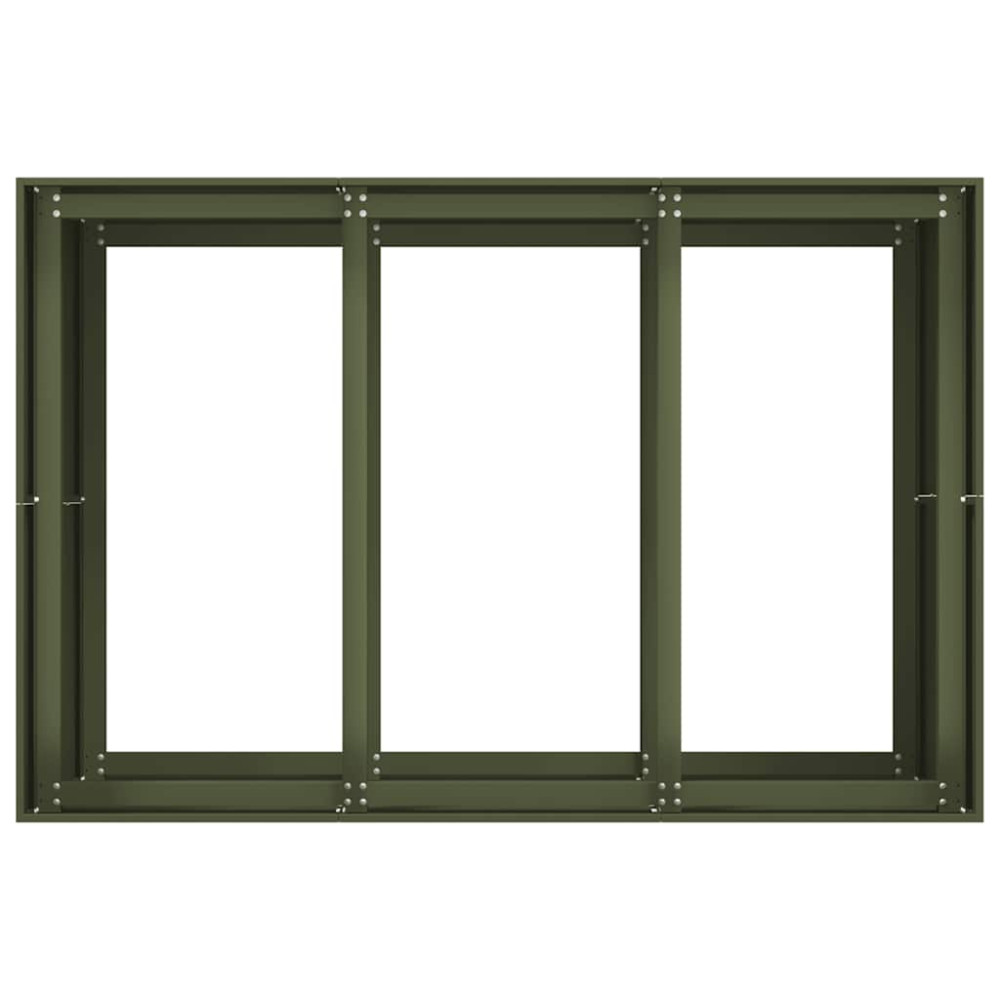 Produktbild för Planteringskärl olivgrön 120x80x80 cm stål