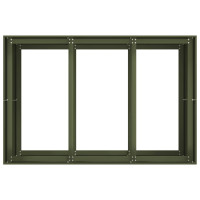 Produktbild för Planteringskärl olivgrön 120x80x80 cm stål