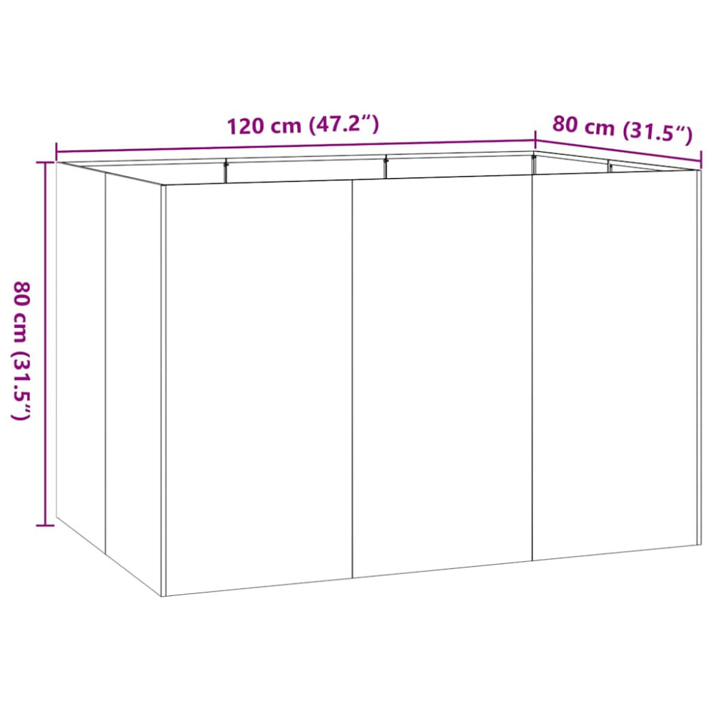 Produktbild för Planteringskärl olivgrön 120x80x80 cm stål