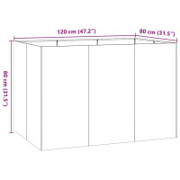 Produktbild för Planteringskärl olivgrön 120x80x80 cm stål