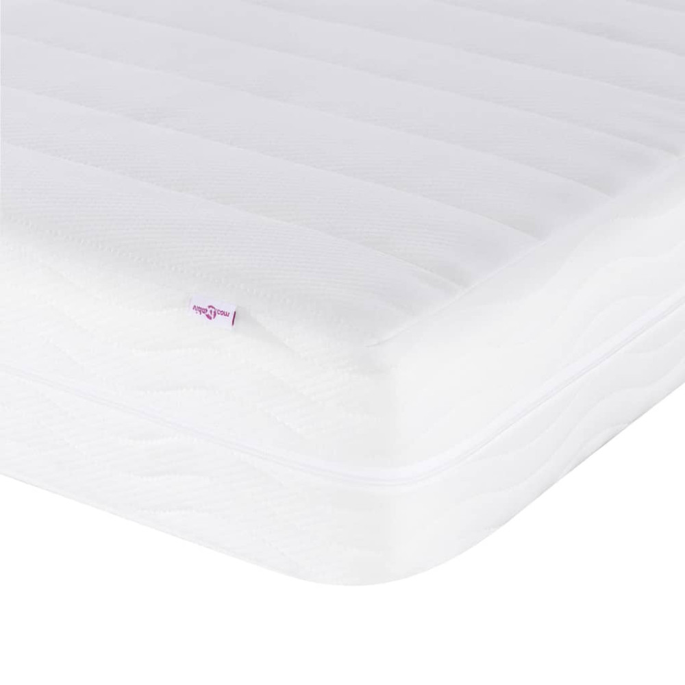 Produktbild för Bed with Mattress "Hanko" Blue 140x190 cm Fabric