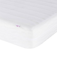 Produktbild för Bed with Mattress "Hanko" Blue 140x190 cm Fabric