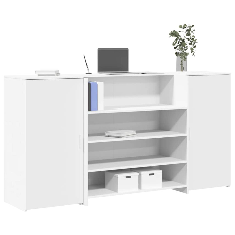 Produktbild för Receptionsdisk vit 200x50x103,5 cm konstruerat trä