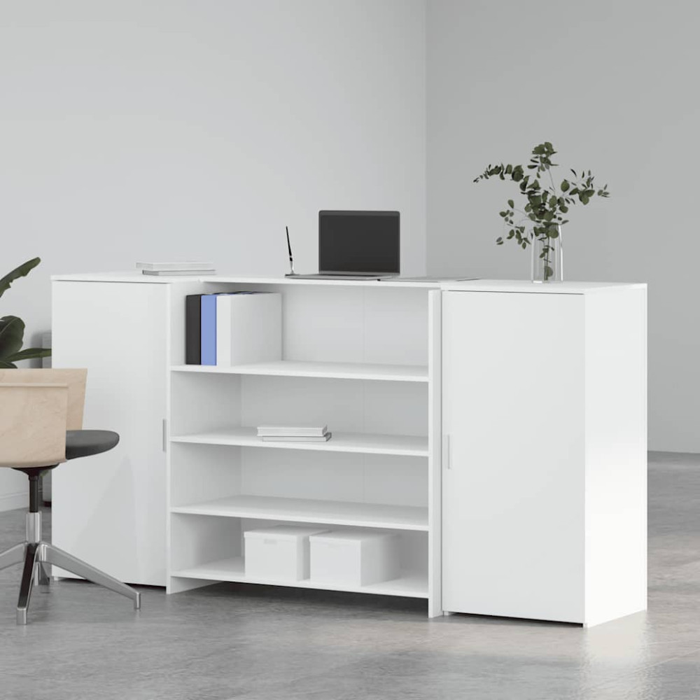 Produktbild för Receptionsdisk vit 200x50x103,5 cm konstruerat trä