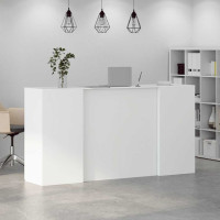 Produktbild för Receptionsdisk vit 200x50x103,5 cm konstruerat trä