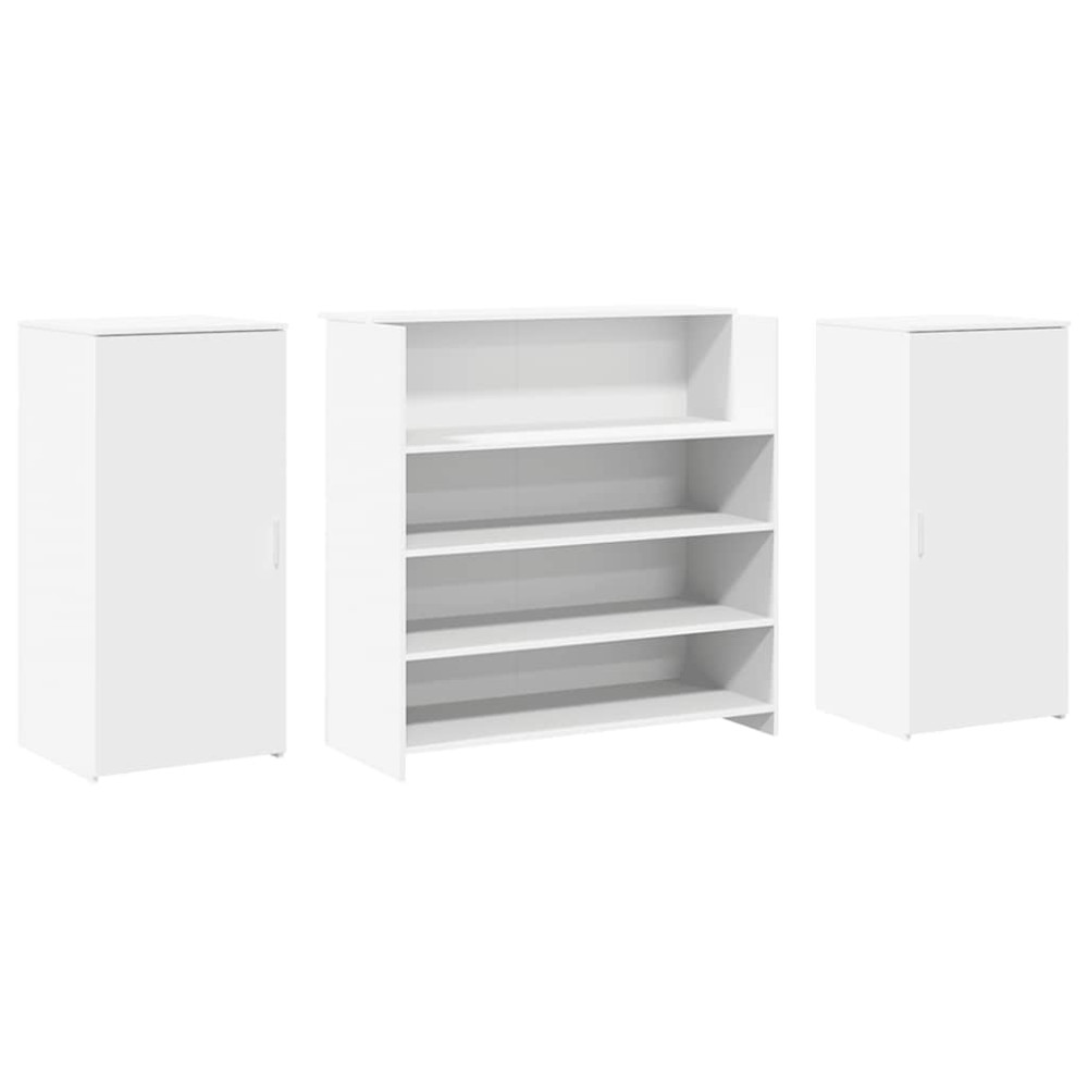 Produktbild för Receptionsdisk vit 200x50x103,5 cm konstruerat trä