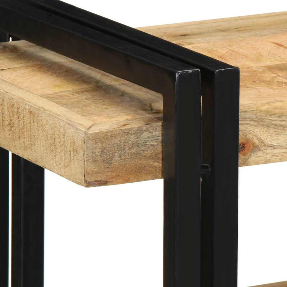 Produktbild för Vägghylla 70x33x35 cm massiv mango i grovt trä