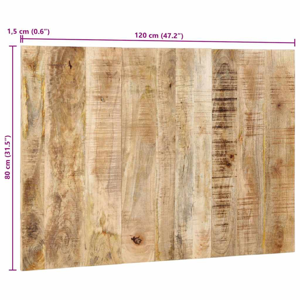 Produktbild för Sänggavel 120 cm massivt grovt trä mango