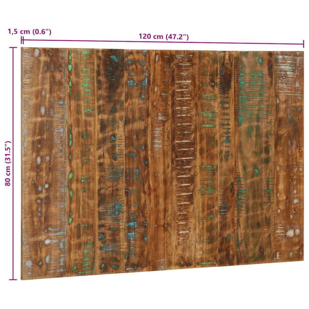 Produktbild för Sänggavel flerfärgad 120 cm massivt trä återvunnet