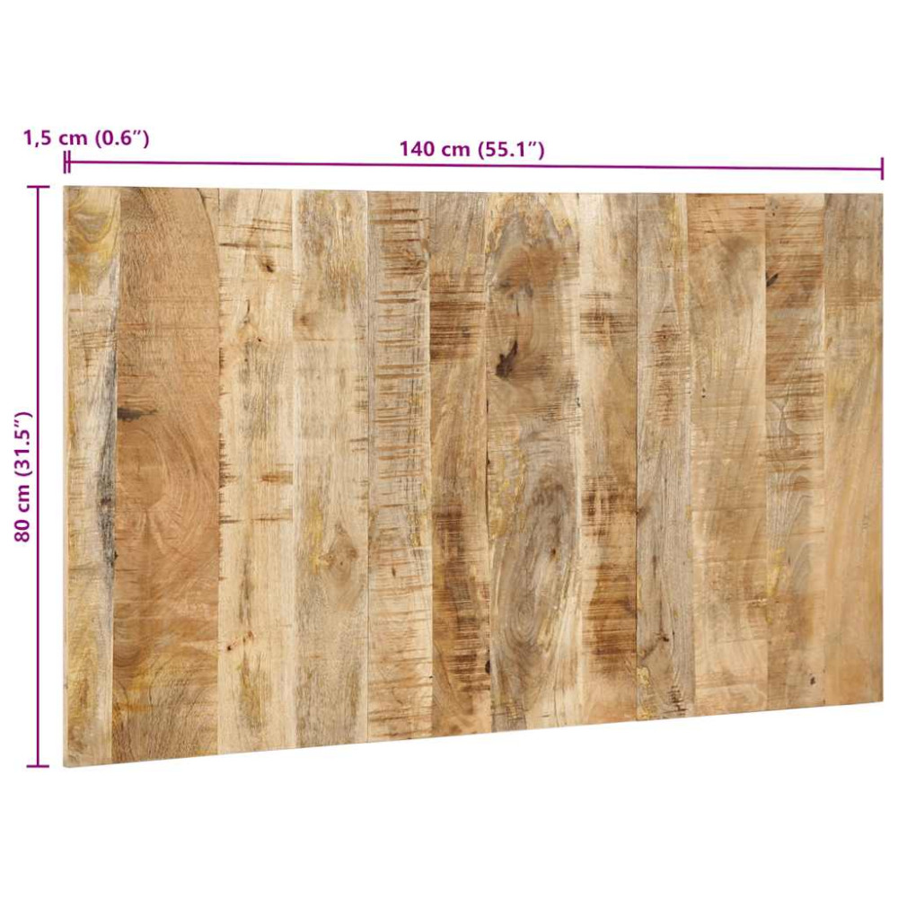 Produktbild för Sänggavel 140 cm massivt grovt trä mango