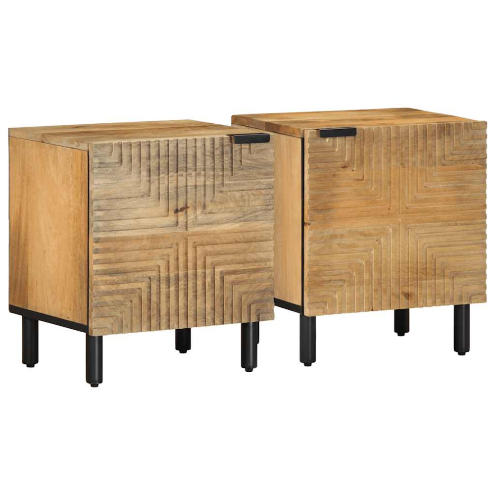 Produktbild för Sängbord 2 st brun 40x33x46 cm mango i massivt trä