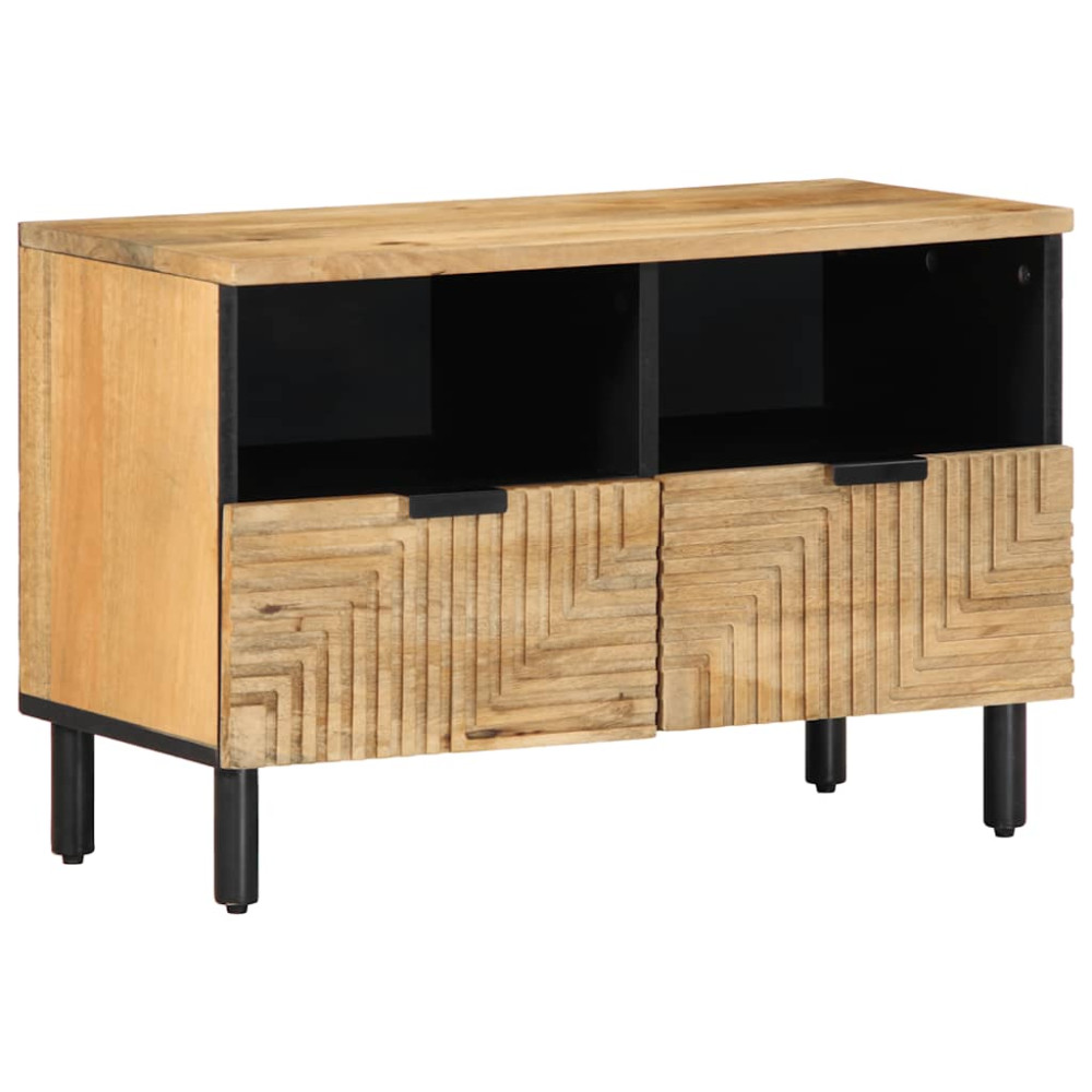 Produktbild för Tv-bänk brun 70x33x46 cm massivt mangoträ