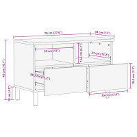 Produktbild för Tv-bänk brun 70x33x46 cm massivt mangoträ
