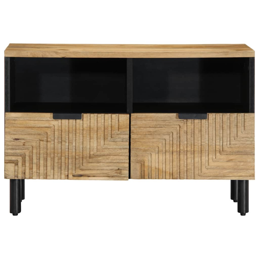 Produktbild för Tv-bänk brun 70x33x46 cm massivt mangoträ