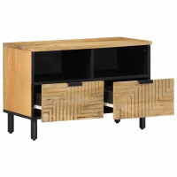 Produktbild för Tv-bänk brun 70x33x46 cm massivt mangoträ