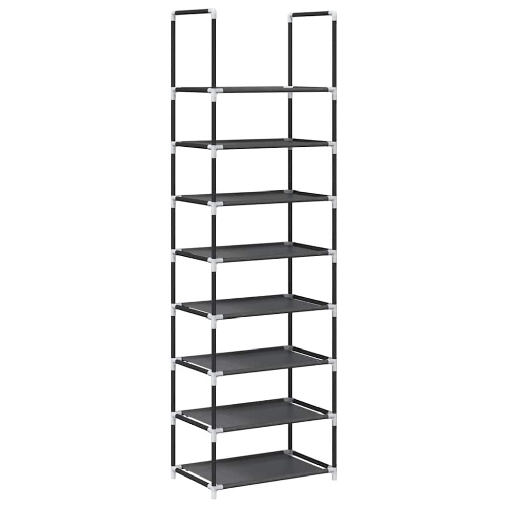 Produktbild för Skohylla 8 hyllor svart 44x28x145 cm fiberduk