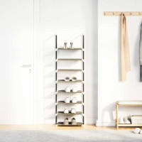 Produktbild för Skohylla 8 hyllor svart 44x28x145 cm fiberduk