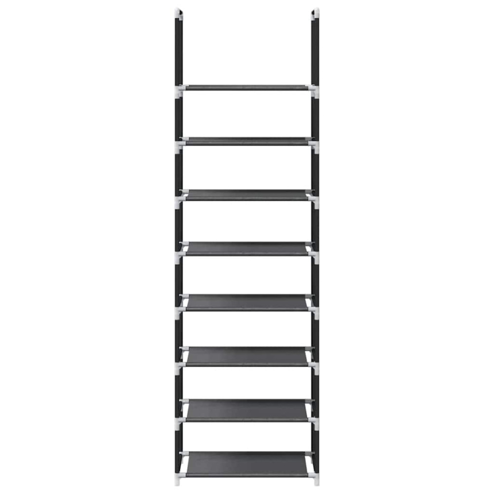 Produktbild för Skohylla 8 hyllor svart 44x28x145 cm fiberduk