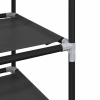 Produktbild för Skohylla 8 hyllor svart 44x28x145 cm fiberduk