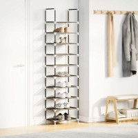 Produktbild för Skohylla 10-vånings svart 44x28x180 cm fiberduk