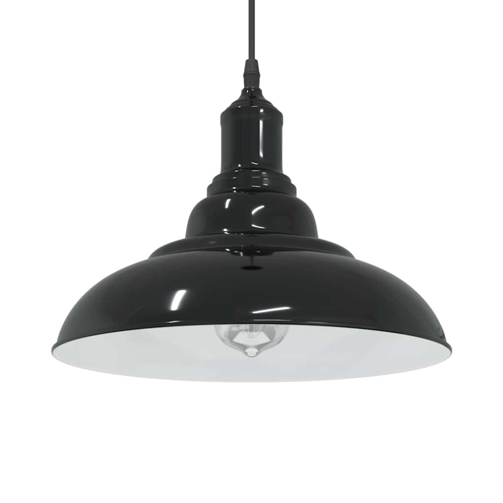 Produktbild för Taklampa höjdjusterbar E27 svart Ø 31 cm metall