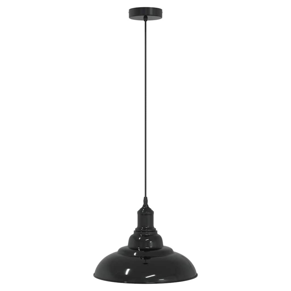 Produktbild för Taklampa höjdjusterbar E27 svart Ø 31 cm metall